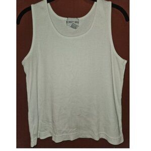 * TOWER HILL White Ribbed Layering Tank Ladies Large